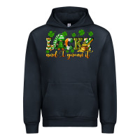 Navy Lucky and i gnome it St. Patrick's Day Urban Hoodie - CowGirlArtShop