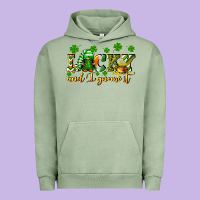Lucky And I Gnome It St. Patrick's Day Urban Hoodie Designed By Cowgirlartshop
