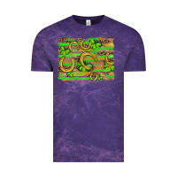 Cloud Purple horseshoe shamrock leopard wood glitter background Vintage Tee - Artiststas