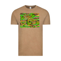 Vintage Coffee horseshoe shamrock leopard wood glitter background Vintage Tee - Artiststas