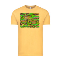 Vintage Mustard horseshoe shamrock leopard wood glitter background Vintage Tee - Artiststas