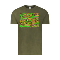 Vintage Olive horseshoe shamrock leopard wood glitter background Vintage Tee - Artiststas