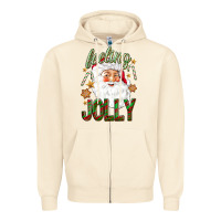Sandshell Feeling Jolly with Santa Zipper Hoodie - NancyCooperArtShop