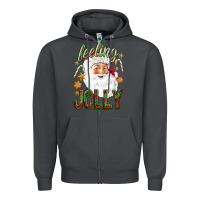 Smoke Feeling Jolly with Santa Zipper Hoodie - NancyCooperArtShop