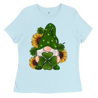 St Patricks Day Shamrock Gnomes  Sunflowers Ladies Tee | Teevron