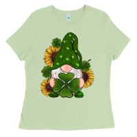 Matcha st patricks day shamrock gnomes  sunflowers Ladies Tee - RanaPortraitStore