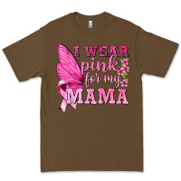 Cacao I Wear Pink For My Mama with Butterfly Premium Tee - texasbilliewilder