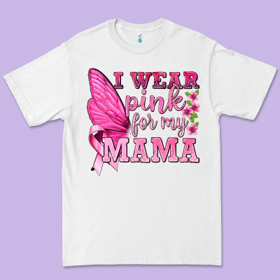 I Wear Pink For My Mama With Butterfly Premium Tee Designed By Texasbilliewilder