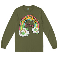 Army Green lucky vibes Long Sleeve Tee - MaliasSmallBusiness