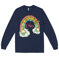 Navy lucky vibes Long Sleeve Tee - MaliasSmallBusiness