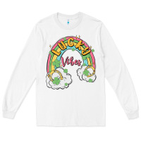 White lucky vibes Long Sleeve Tee - MaliasSmallBusiness