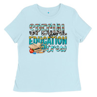 Baby Blue special education crew Ladies Tee - texasbilliewilder