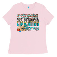 Bubblegum Pink special education crew Ladies Tee - texasbilliewilder