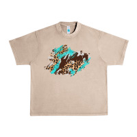 French Oak cowhide leopard turquoise patch Urban Heavy Tee - AdoDesignShop