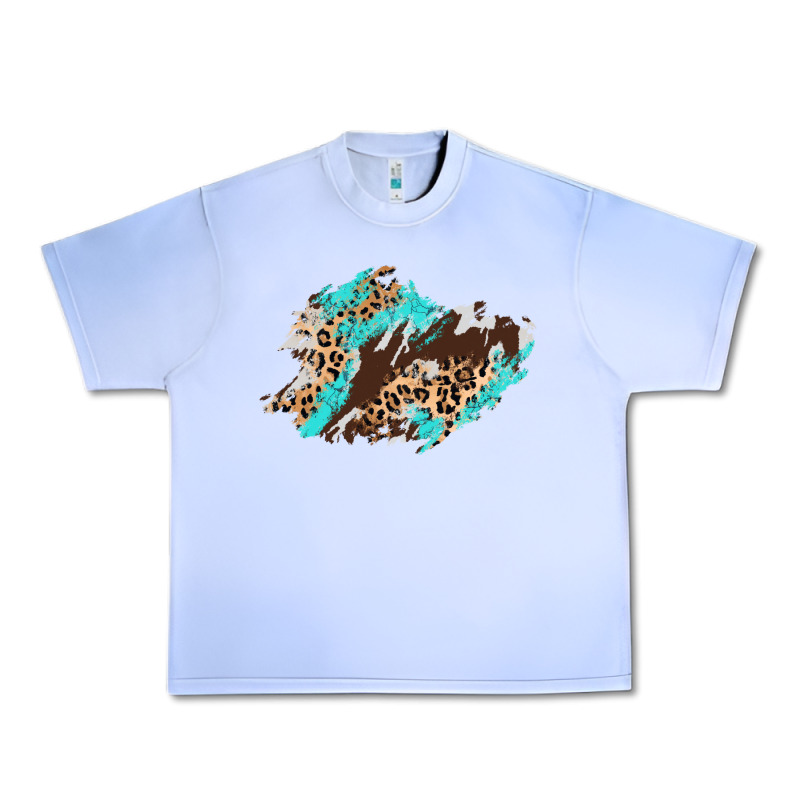 Cowhide Leopard Turquoise Patch Urban Heavy Tee by AdoDesignShop | Teevron