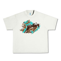Pistachio cowhide leopard turquoise patch Urban Heavy Tee - AdoDesignShop