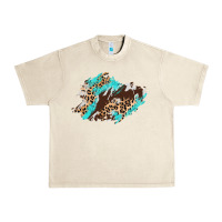 Sandshell cowhide leopard turquoise patch Urban Heavy Tee - AdoDesignShop
