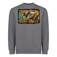 Storm western sunflowers elephant Heavyweight Sweatshirt - LillyAllenDesigns