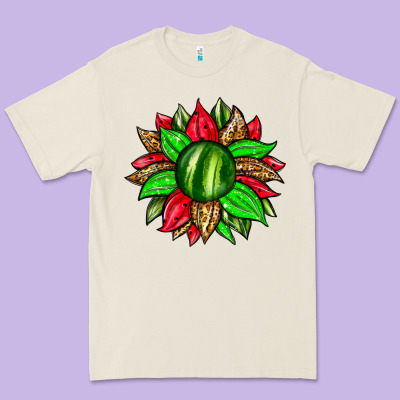 Watermelon Sunflower Premium Tee Designed By Zillion Design Studio