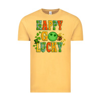 Happy Go Lucky  With Coin And Shamrock Vintage Tee | Teevron