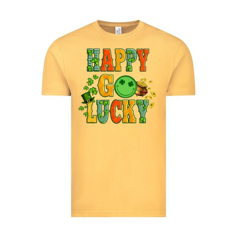 Happy Go Lucky  With Coin And Shamrock Vintage Tee by Artiststas | Teevron