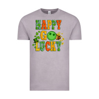 Vintage Zinc happy go lucky  with coin and shamrock Vintage Tee - Artiststas