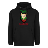 Black Merry Christmas Cat Heavyweight Hoodie - Bettercallsaul
