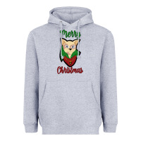 Heather Grey Merry Christmas Cat Heavyweight Hoodie - Bettercallsaul