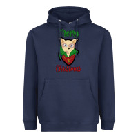Navy Merry Christmas Cat Heavyweight Hoodie - Bettercallsaul