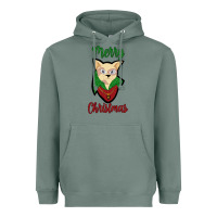 Sage Merry Christmas Cat Heavyweight Hoodie - Bettercallsaul