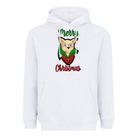 White Merry Christmas Cat Heavyweight Hoodie - Bettercallsaul