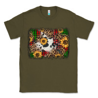 Army Green distressed christmas sunflowers leopard cowhide background Classic Tee - Jasminsmagicworld