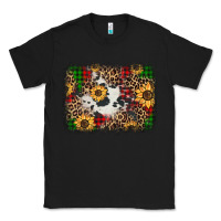 Black distressed christmas sunflowers leopard cowhide background Classic Tee - Jasminsmagicworld