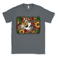 Charcoal Heather distressed christmas sunflowers leopard cowhide background Classic Tee - Jasminsmagicworld