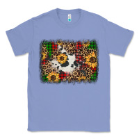 Colony Blue distressed christmas sunflowers leopard cowhide background Classic Tee - Jasminsmagicworld