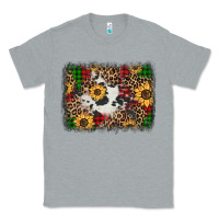 Heather Grey distressed christmas sunflowers leopard cowhide background Classic Tee - Jasminsmagicworld