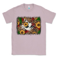Lilac distressed christmas sunflowers leopard cowhide background Classic Tee - Jasminsmagicworld