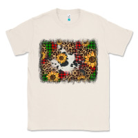 Natural distressed christmas sunflowers leopard cowhide background Classic Tee - Jasminsmagicworld
