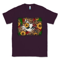 Plum distressed christmas sunflowers leopard cowhide background Classic Tee - Jasminsmagicworld