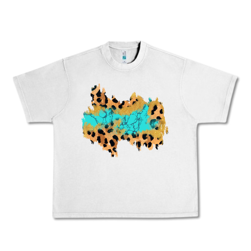 Glitter Leopard Turquoise Patch Urban Heavy Tee by AdoDesignShop | Teevron