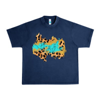 Navy glitter leopard turquoise patch Urban Heavy Tee - AdoDesignShop