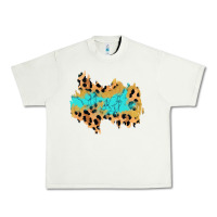 Pistachio glitter leopard turquoise patch Urban Heavy Tee - AdoDesignShop