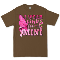 Cacao I Wear Pink For My Mini with Butterfly Premium Tee - texasbilliewilder