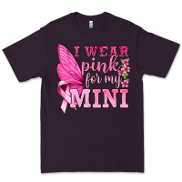 Plum I Wear Pink For My Mini with Butterfly Premium Tee - texasbilliewilder