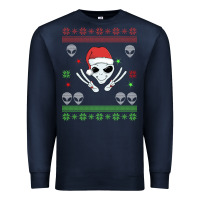 Navy alien ugly christmas Premium Sweatshirt - Bettercallsaul