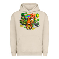 Pigment French Oak St. Patrick's Day gnomies with truck Urban Hoodie - HowdyJamesFarm