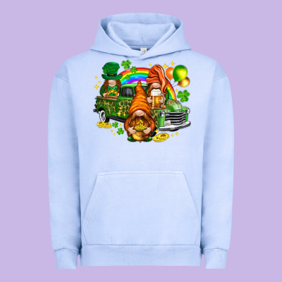 St. Patrick's Day Gnomies With Truck Urban Hoodie Designed By Howdyjamesfarm
