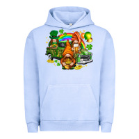 Pigment Grape Ice St. Patrick's Day gnomies with truck Urban Hoodie - HowdyJamesFarm