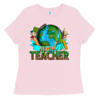 Sped Teacher With Earth Globe Ladies Tee | Teevron