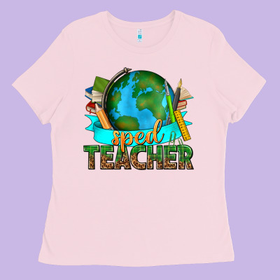Sped Teacher With Earth Globe Ladies Tee Designed By Texasbilliewilder